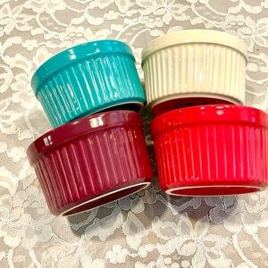 Pioneer Women set of 4 Colorful Ceramic Ramekin Set